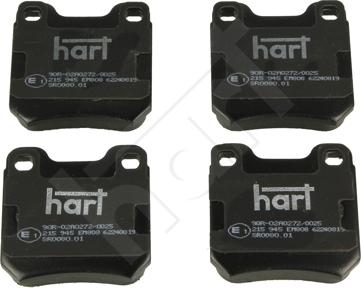 Hart 215 945 — Zestaw klocków hamulcowych, hamulce tarczowe