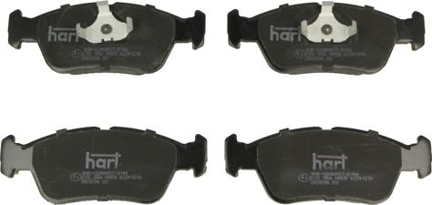 Hart 215 956 — Zestaw klocków hamulcowych, hamulce tarczowe
