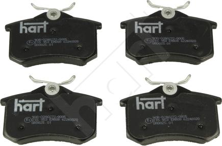 Hart 215 953 — Zestaw klocków hamulcowych, hamulce tarczowe
