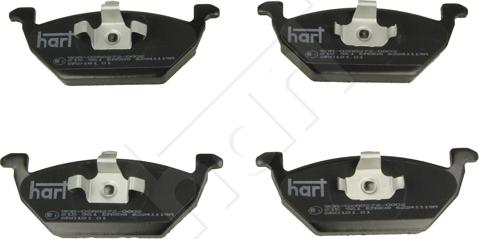 Hart 215 961 — Zestaw klocków hamulcowych, hamulce tarczowe