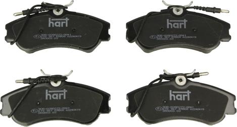 Hart 215 967 — Zestaw klocków hamulcowych, hamulce tarczowe