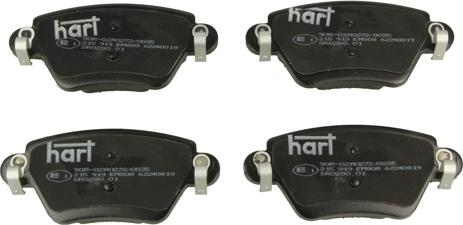 Hart 215 919 — Zestaw klocków hamulcowych, hamulce tarczowe