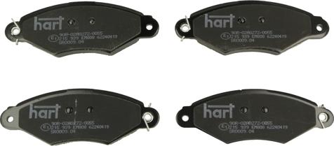 Hart 215 939 — Zestaw klocków hamulcowych, hamulce tarczowe