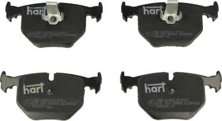 Hart 215 924 — Zestaw klocków hamulcowych, hamulce tarczowe