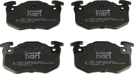 Hart 215 895 — Zestaw klocków hamulcowych, hamulce tarczowe