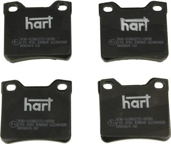 Hart 215 892 — Zestaw klocków hamulcowych, hamulce tarczowe