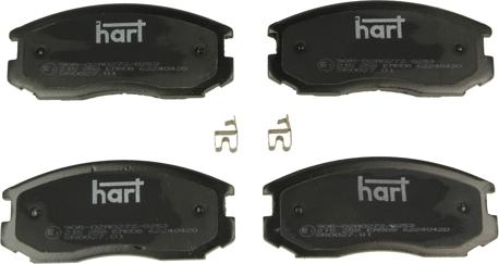 Hart 215 258 — Zestaw klocków hamulcowych, hamulce tarczowe