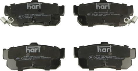Hart 215 260 — Zestaw klocków hamulcowych, hamulce tarczowe