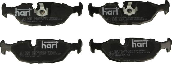 Hart 215 210 — Zestaw klocków hamulcowych, hamulce tarczowe
