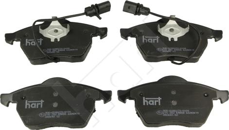 Hart 215 282 — Zestaw klocków hamulcowych, hamulce tarczowe