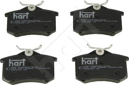 Hart 215 227 — Zestaw klocków hamulcowych, hamulce tarczowe
