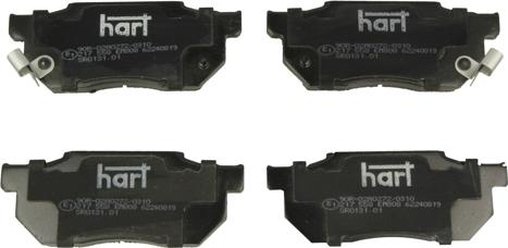 Hart 217 558 — Zestaw klocków hamulcowych, hamulce tarczowe