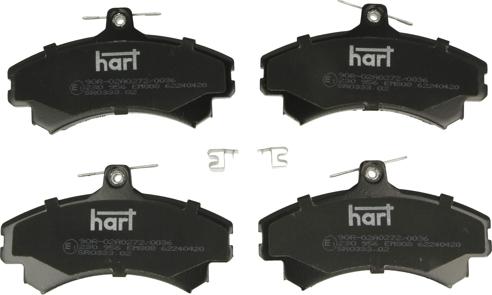 Hart 230 956 — Zestaw klocków hamulcowych, hamulce tarczowe