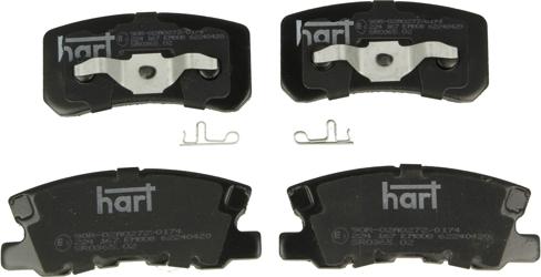 Hart 224 167 — Zestaw klocków hamulcowych, hamulce tarczowe
