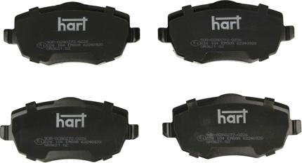 Hart 224 184 — Zestaw klocków hamulcowych, hamulce tarczowe