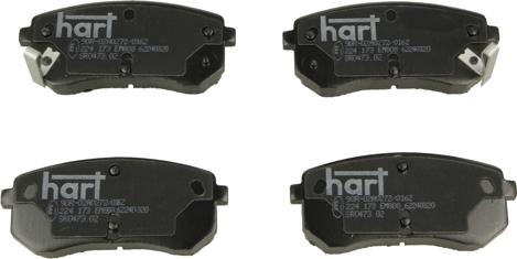 Hart 224 173 — Zestaw klocków hamulcowych, hamulce tarczowe