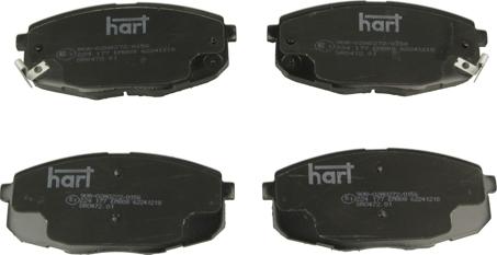 Hart 224 177 — Zestaw klocków hamulcowych, hamulce tarczowe