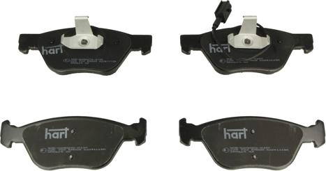 Hart 225 722 — Zestaw klocków hamulcowych, hamulce tarczowe