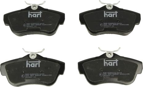 Hart 226 053 — Zestaw klocków hamulcowych, hamulce tarczowe