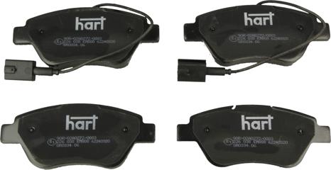 Hart 226 038 — Zestaw klocków hamulcowych, hamulce tarczowe