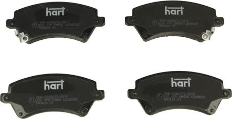 Hart 220 970 — Zestaw klocków hamulcowych, hamulce tarczowe