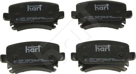 Hart 221 404 — Zestaw klocków hamulcowych, hamulce tarczowe