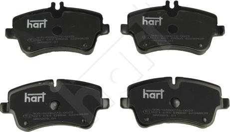 Hart 221 643 — Zestaw klocków hamulcowych, hamulce tarczowe