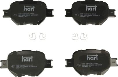 Hart 221 665 — Zestaw klocków hamulcowych, hamulce tarczowe