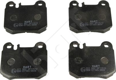 Hart 221 662 — Zestaw klocków hamulcowych, hamulce tarczowe