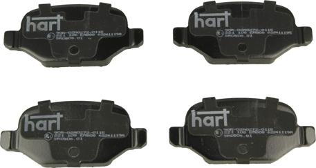 Hart 221 108 — Zestaw klocków hamulcowych, hamulce tarczowe