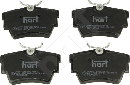 Hart 221 120 — Zestaw klocków hamulcowych, hamulce tarczowe