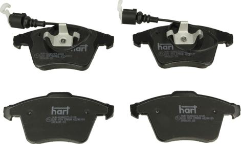 Hart 228 854 — Zestaw klocków hamulcowych, hamulce tarczowe