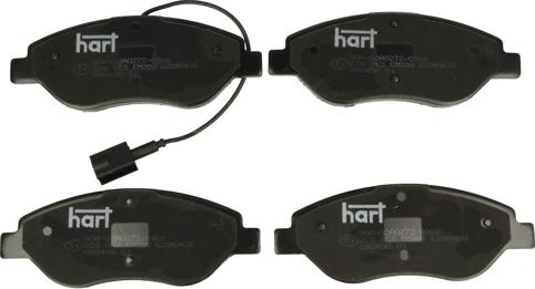 Hart 228 853 — Zestaw klocków hamulcowych, hamulce tarczowe