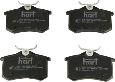 Hart 223 160 — Zestaw klocków hamulcowych, hamulce tarczowe