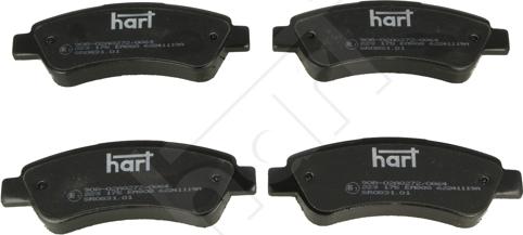 Hart 223 175 — Zestaw klocków hamulcowych, hamulce tarczowe