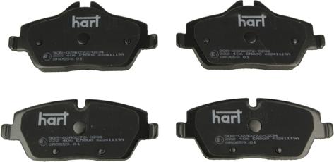 Hart 222 406 — Zestaw klocków hamulcowych, hamulce tarczowe