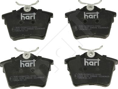 Hart 222 415 — Zestaw klocków hamulcowych, hamulce tarczowe