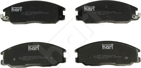 Hart 222 268 — Zestaw klocków hamulcowych, hamulce tarczowe