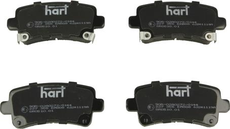 Hart 227 355 — Zestaw klocków hamulcowych, hamulce tarczowe