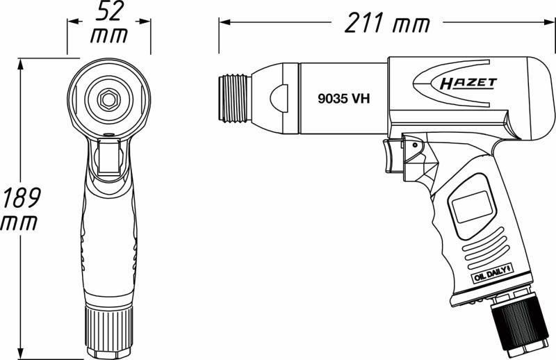 HAZET 9035V/5 - PRZECINAK PNEUMATYCZNY 9035V-5