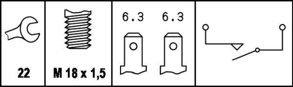 HELLA 6ZF 003 272-011 — Przełącznik, światło cofania