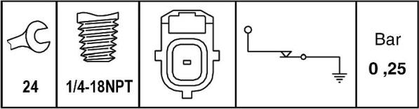 HELLA 6ZL 009 600-081 — Czujnik, ciśnienie oleju