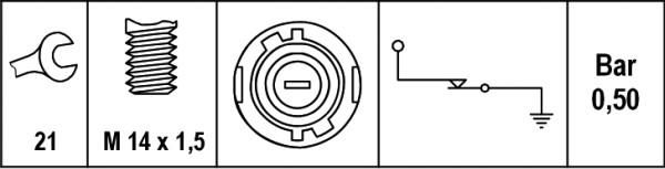 HELLA 6ZL 003 259-741 — Czujnik, ciśnienie oleju