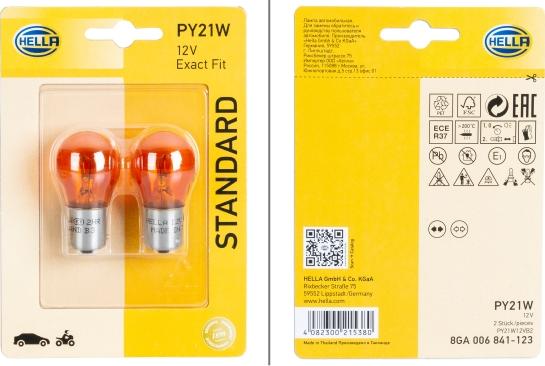 HELLA 8GA 006 841-123 — Żarówka, lampa kierunkowskazu