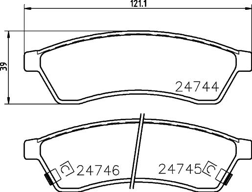Textar 2474401 - KLOCKI HAM. CHEVROLET T. EPICA 1.8-2.0-2.5 06-