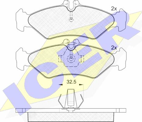 Icer 141102-046 — Zestaw klocków hamulcowych, hamulce tarczowe