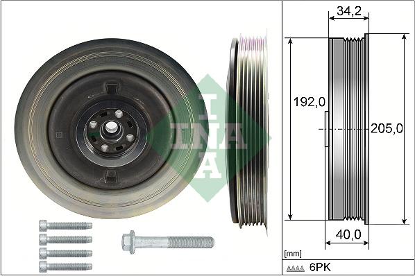 INA 544 0504 20 — Koło pasowe, wał korbowy
