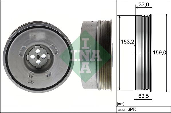 INA 544 0501 10 - KOŁO PASOWE WAŁU KORBOWEGO BMW 1.5