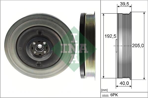 INA 544 0503 10 - KOŁO PASOWE WAŁU KORBOWEGO VOLVO 2.0D KIT