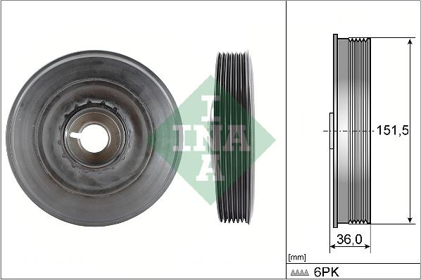 INA 544 0090 10 — Koło pasowe, wał korbowy